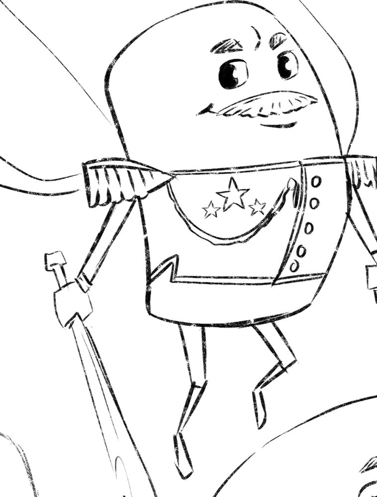 The General of the germ-fighting army, sword in hand.